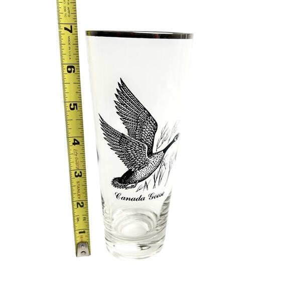 Collectible Pilsner Glass Canada Goose Silver Rim Beer Barware 6.75 Inch Tall - Picture 10 of 12
